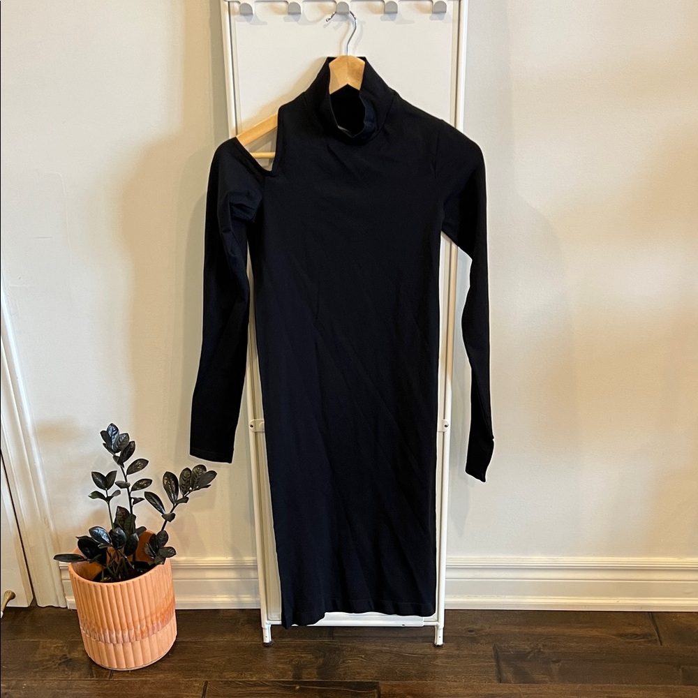Helmut Lang Black Cut-Out Dress
